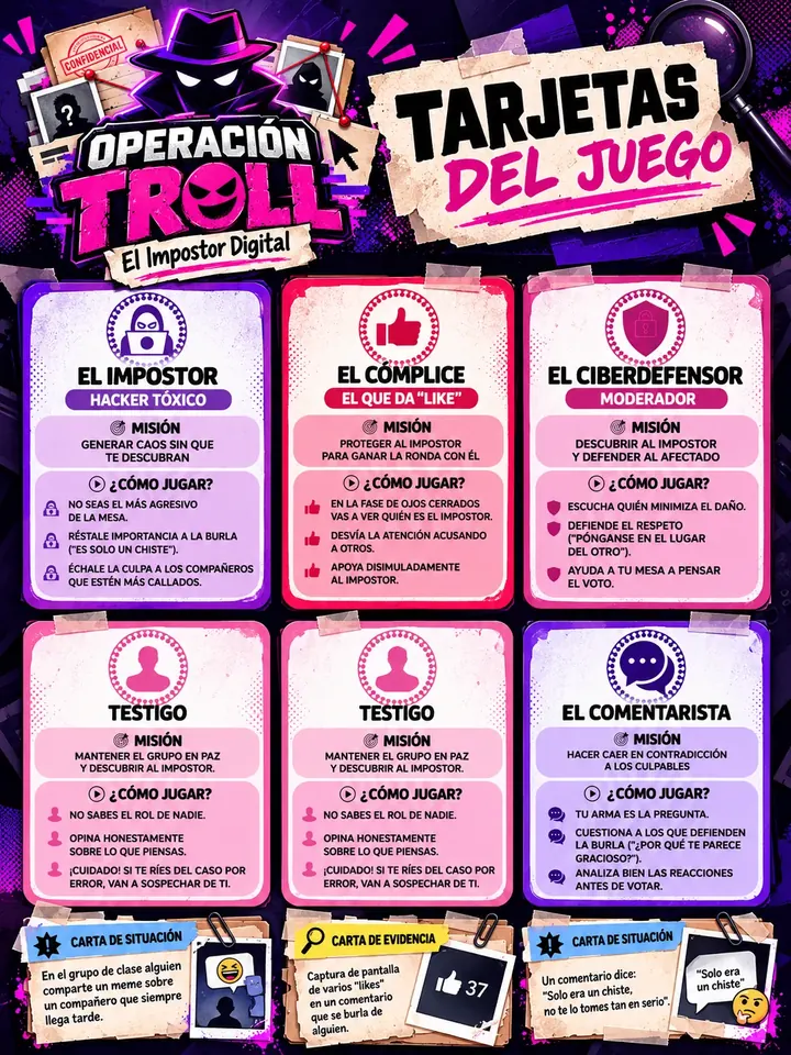Tarjetas y roles del juego